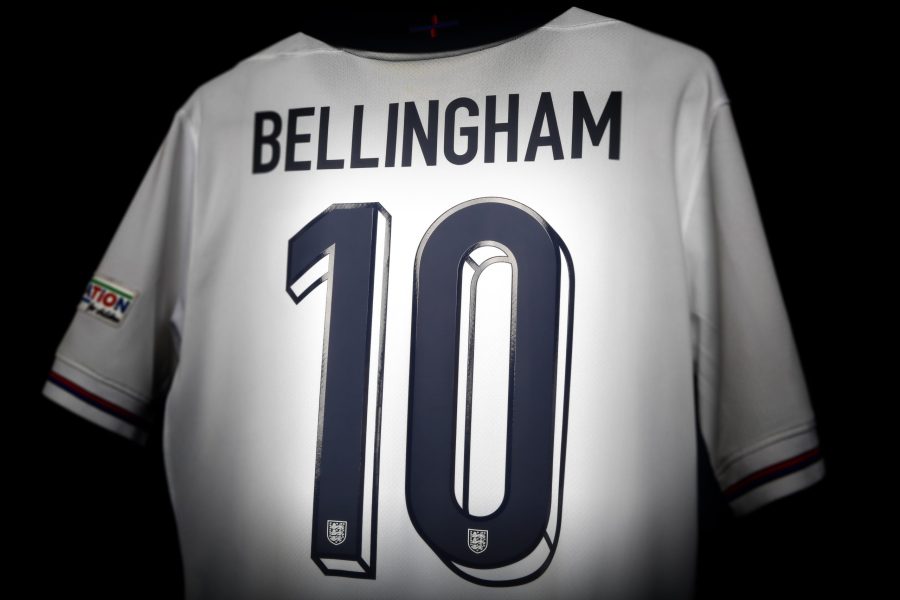 Image showing the official England national team font manufactuerd by ID UNLIMITED